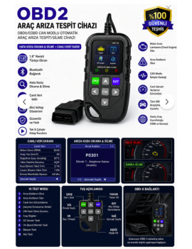 YM119 Türkçe Ekranlı OBD2 Araç Arıza Tespit Cihazı